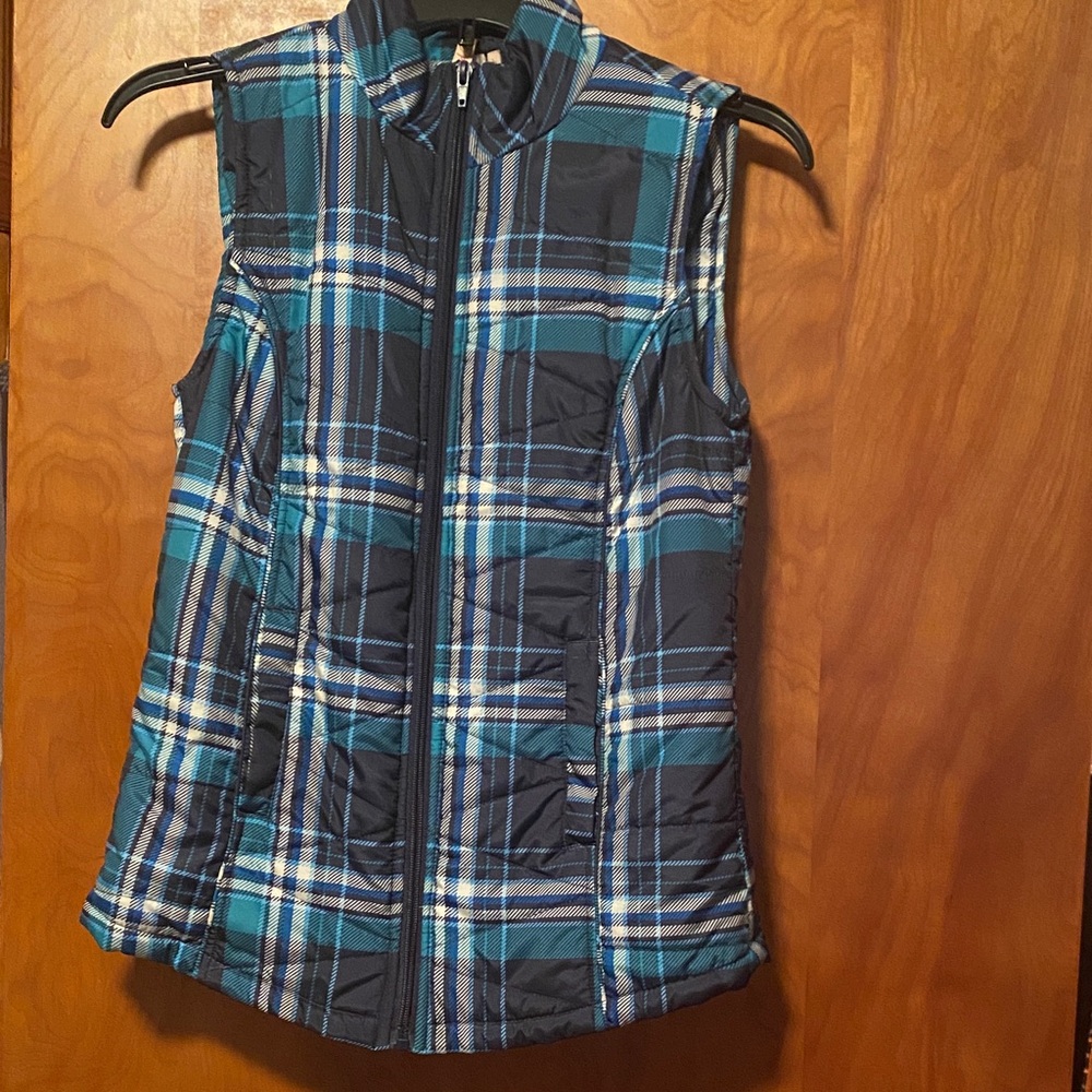 Red Camel Teal and Navy Plaid Vest